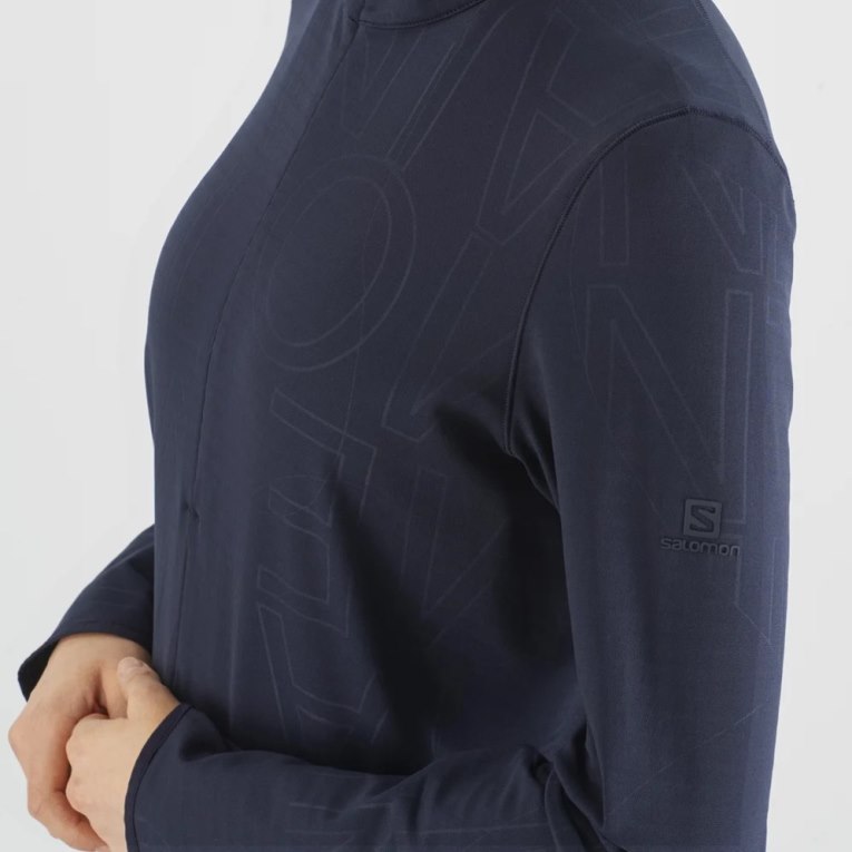 Navy Salomon Essential Lightwarm Half Zip Women's Jackets | PH 10286O